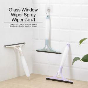 Glass Wiper Integrated with Spray Head Kettle Multifunctional Household Silicone Scraper Spray Window Brush Car Window Glass Wiper家用多功能喷水玻璃刮擦