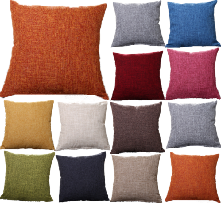 New 40x40 45x45 50x50 55x55 Large Linen Plain Cushion Cover - Main Image