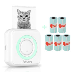 LIOTOG C15 Mini Printer with Bluetooth Portable Thermal Printer 57mm Wireless Inkless Printer for IOS/Android