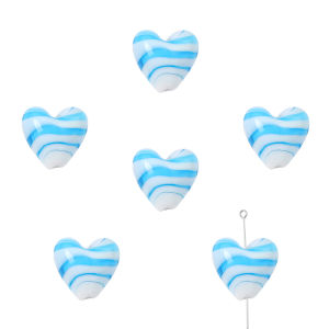 Hạt Charm Trái Tim Thủy Tinh Làm Bằng Tay 2 Cái/túi 15MM Hạt Sọc Cho Vòng Cổ Vòng Tay Bông Tai Hạt Làm Đồ Trang Sức Tự Làm