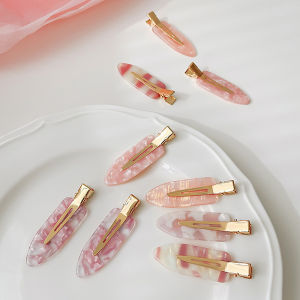 [AYLMER] 2PCS Korean Style Hair Styling Tool Simple Pink Seamless Hair Clip For Women Sweet Fresh Bangs Clip Duckbill Clips Hairpins