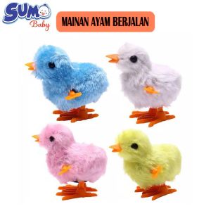 Mainan Anak Bayi Ayam Berjalan Loncat Model Putar Tanpa Baterai Warna