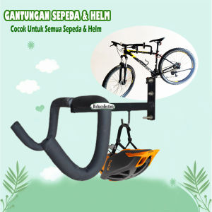 Bichacollection Rak Sepeda Dinding Garasi dengan Gantungan yang Dapat Disesuaikan untuk Penyimpanan Sepeda dan Helm di Garasi atau Rumah Gantungan Sepeda Horizontal untuk Semua sepeda Gantungan Sepeda dan Helm