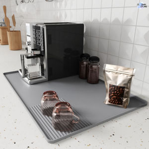 SG Stock coffee tamper mat with draining groove  silicone non slip mat for espresso hine bar accessories