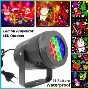 TERLARIS PENGIRIMAN CEPAT COD FLDJL Lampu Proyektor Natal LED Outdoor 16 Pattern Waterproof 240V 5W/LAMPU sorot panggung tembak led outdoor rgb warna warni dekorasi tahan air/lampu panggung sorot sensor musik konser laser terbaruh multifungsi canggih mura