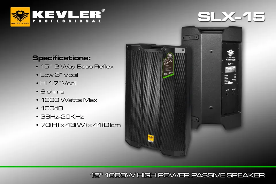 Original Kevler Professional SLX- 15 15 inch way Bass Reflex