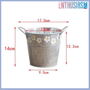 【Enthusiasm】🌟🌟【Hot Sale】🎈 Vintage Iron Flower Pot Desktop Flower Vase Plant Flowerpot Balcony Plant Bucket