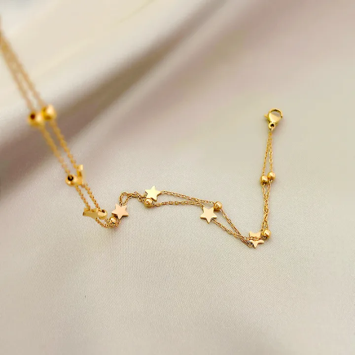 Noin%20Gelang%20Kaki%20Titanium%20Asli%20Anti%20Luntur%20Double%20Layered%20Little%20Star%20Untuk%20Wanita%20Korea%20GLK21%20-%20Image%207