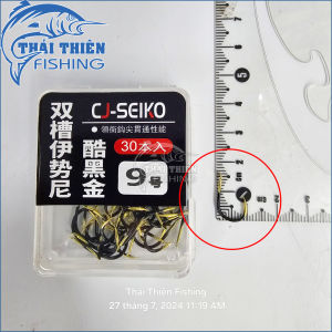 Lưỡi Câu Cá Cj Seiko Có Ngạnh Chân Dẹp Hộp 30 Cái Dùng Câu Đài Cá Chép Rô Phi