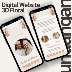 Undangan Digital Website Pernikahan 3D Animasi Love Bunga Bergerak Wedding Video Motion Link Wa