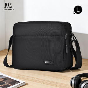 LouisWill Mens Shoulder Bag Waterproof Messenger Bag Oxford Cloth Bag Large Simple Casual Bag Leisure Sport Street Bag for College Student Crossbody Bag Sling Bag for Men Mens Bag