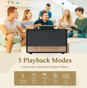 M60 Loud Bass Bluetooth Full Compatibility Stereo HiFi Wireless Portable Speaker Long Playtime with Holder