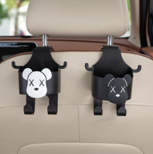 Multifunctional Hook for Car Seat Headrest 3 in 1 Vehicle Backseat Drink Cup Holder Universal Car Storage Organizer Hooks for Purses and Bags Cute Phone Holder Handbag Clothes Key Umbrella汽车卡通挂钩