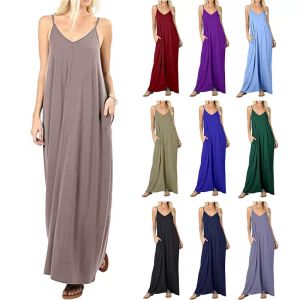 Honey Fashion--Korean Trend Ladies Long Sando Blouse Long Camisoles Spaghetti Sando Dress Maxi Dress For Women On Sales