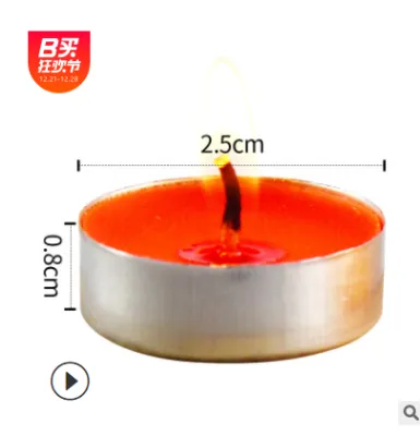 Nến viên Bơ TEALING 1giờ 100 viên (đỏ vàng) 100 nến/hộp(vòng nhôm 2.5cm)