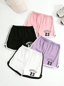 4 Pairs of Kids Digital-Print Shorts Fashionable Soft and Comfortable Loose-Fitting Sports Pants Suitable for Boys and Girls2026