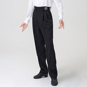 2026 Professional Latin Dance Pants For Men Black High Waisted Practice Pants Ballroom Tango Waltz Performance Trousers XH13762026