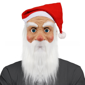 Latex Halloween Masks White Bearded Santa Claus Party Masks Christmas Mask Sets