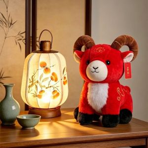 DIVATEN 25CM Sheep Plush Toy Soft Lying Standing Sitting Sheep Year Plush Doll Cartoon Throw Pillow Argali Stuffed Animal Year Decor