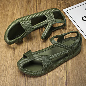 EVA hand knitted sandals Summer Fashion Outdoor Sports Hollow Models Open Toe Woven Casual Sandals Breathable Straw Shoes