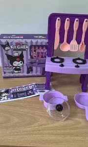 Toys for Kids Girls Educational Toys Kuromi Kitchen Simulation Mini Kitchen Cooking Set Toys For kid