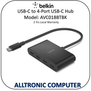 Belkin USB C  Type C to 4 Port USB C Hub / AVC018BTBK / Type C to 4 port Type C Hub Supports up to 10GBPS