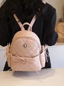 Fashion Korean Doughnut Backpack for women New large capacity schoolbag PU commuter bag Lightweight