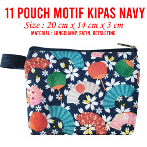 Pouch Bag Kanvas Laminasi Motif  Karakter Travelling Cosmetic Bag Organizer