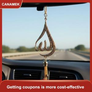 【CANAMEK 】 1 Piece Of Droplet Shaped Metal Rhinestone Inlaid Car Ornament Car Rearview Mirror Decoration