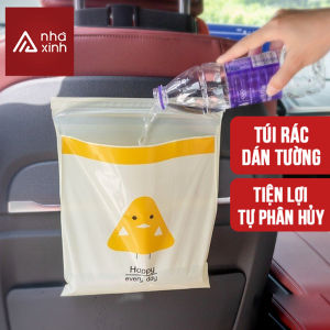 5 cuộn 75 Túi đựng rác dán tường 27x18cm dán trong xe oto tự phân hủy tiện lợi dẻo dai chắc chắn N136
