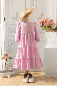 Baju Raya Design Baju Jubah 011 Premium Modern Girl Kid Kids 3 Warne Baby Blue Pink Maroon Muslimah Fashion Long Sleeve Baju Jubah Kanak Kanak-Kanak Budak Perempuan