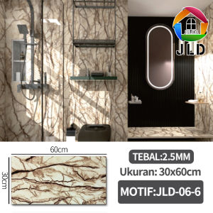 JieLiDa Wallpaper Dinding / Stiker Dinding 30 x 60cm / Wallpaper Kamar Mandi / Anti Air Motif Marmer
