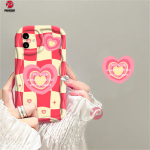 ID (Lokal Ready) Casing hp Xiaomi Poco X5 5G Poco C40 Poco M3 Pro Poco X3 NFC M3 X3 GT M5S Kreatif Kotak-Kotak Cinta Hati Bergelombang Tepi Case