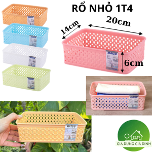 Rổ đan thấp 1T4 nhựa Duy Tân Rổ nhựa chữ nhật matsu đa năng Khay nhựa văn phòng 1