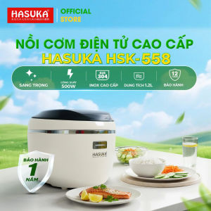 Nồi Cơm Điện Tử Hasuka HSK-558 Lòng Nồi Inox 304 1.2Lit - Công Suất 500w Hàng Chính Hãng