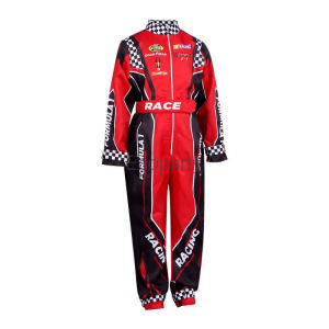 2024 kanak-kanak Racer Cosplay kostum merah klasik satu keping latihan perlumbaan seragam Suit untuk kanak-kanak Halloween Karting pakaian Jersey