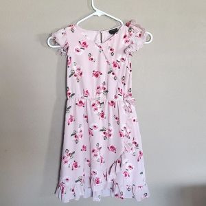 Zunie pink floral print dress size M