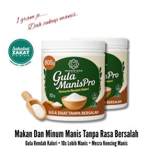 Gula Manis Pro Mukmin Rich – Low-Calorie Sweetener 800g | 10x Sweeter Than Regular Sugar | Diabetic-Friendly Sweetener