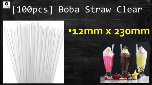 [100 pcs] Plastic Straw Clear I THIN STRAW AND BOBA STRAW I Individually Wrapped