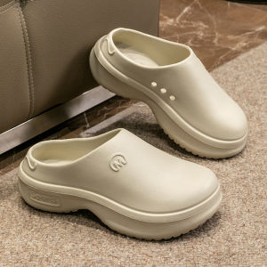 Free Shipping Thick-Soled Closed-Toe Slip-On Sandals For Women 2026 New Style Lightweight Non-Slip Waterproof Height-Increasing Chef Shoes Trendy Clogs