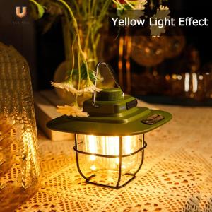 LED Camping Light Vintage Portable Hanging Tent Lamp Stepless Dimming Waterproof IPX4 Rechargeable for Outdoors for Hiking Camp for Home[Ueb Shop]