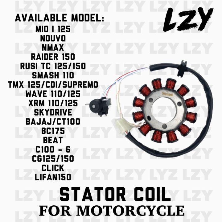 LZY Stator Coil Motorcycle MIO NMAX BEAT SKYDRIVE SMASH RAIDER RUSI TMX ...