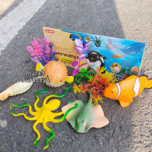 Mainan Hewan Animal Laut Marine Sea Set Lengkap Dengan Pohonnya 6203 | Mainan Murah Berkualitas Binatang Laut Banyak Macam Bahan Karet Super Tebal Tidak Mudah Rusak Isi 9Pcs | Set Hadiah Anak Figure Atau Koleksi Hewan Laut