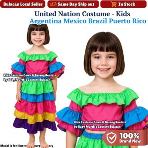 United Nation Argentina Mexico Brazil Puerto Rico Dress Costume for Kids Girl National Attire for UN Events