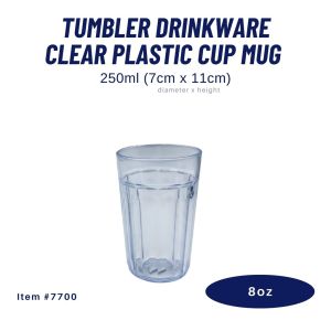 1pc Clear Plastic Tumbler Reusable Drinking Cup Food Grade Water Juice Milk Tea Halo Halo Fast Food Cup Transparent Beverage Tumbler for Home Café Restaurant Available in Multiple Sizes