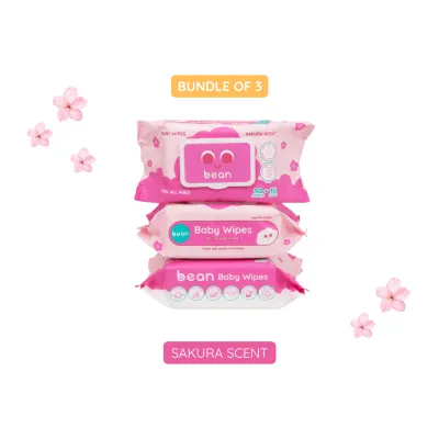 [Bundle of 3] Baby Wipes Sakura Scent 3 x 100 sheets