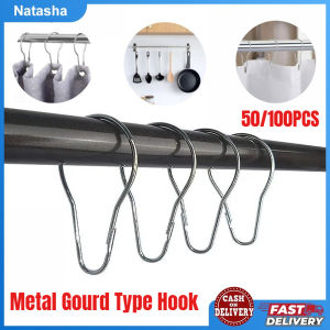 50/100Pcs Metal gourd hook hanging products Universal Curtain Hook Bathroom Buckle Shower Curtain Hook Gourd Type Metal Practical Hanger
