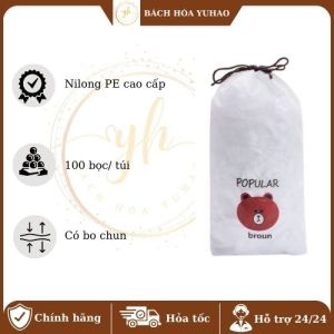 Combo 100 màng bọc thực phẩm túi bọc thực phẩm PE tái sử dụng có chun co giãn