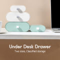 Hidden Under Desk Drawer Storage Box,Self adhesive Pencil Storage Drawers , Space-saving Under Table Drawer Attachable Desk Organizers, Pull-out Makeup Pen Pencil Tray Drawers. 