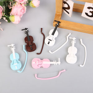 YAFEN Mini Miniature Violin Simulation Violin Handmade Desktop Violin Decoration Odorless Doll House Accessories